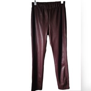 MaxMara Leisure Ornella Faux Leather Slim Pants Leggings Size Medium